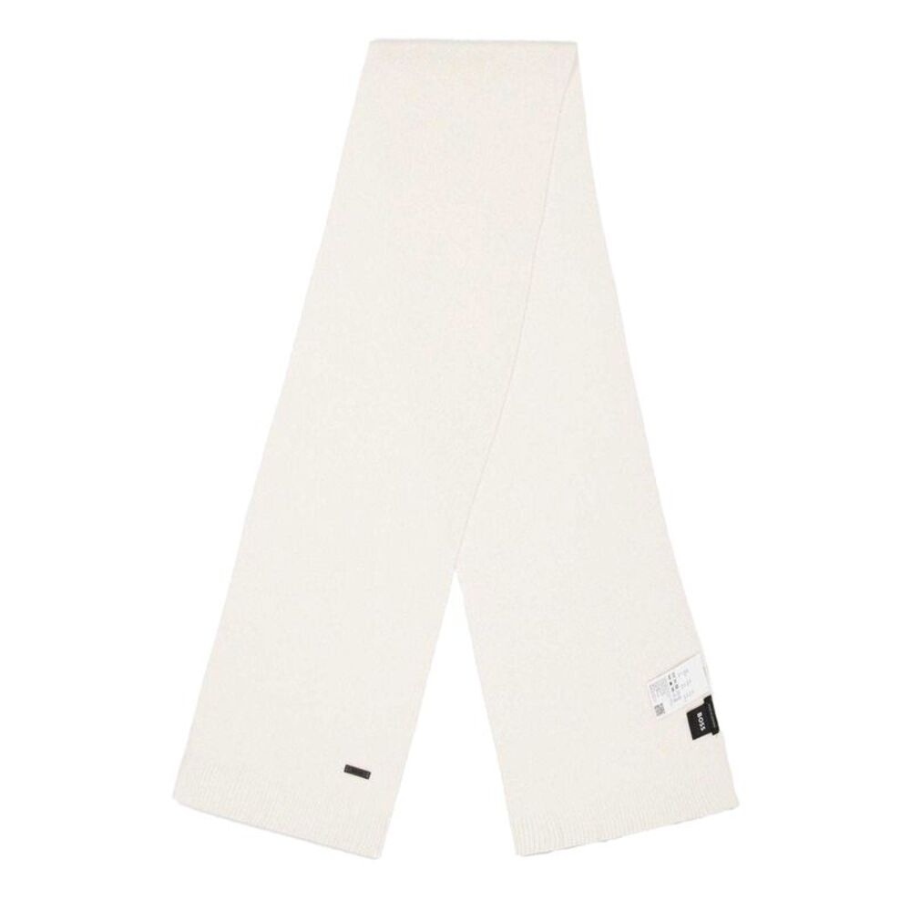 Boss Albas Knitted Midweight Scarf / White